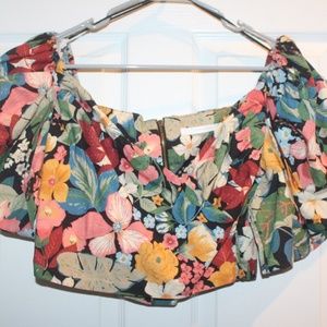 Zara Off The Shoulder Floral Top Small